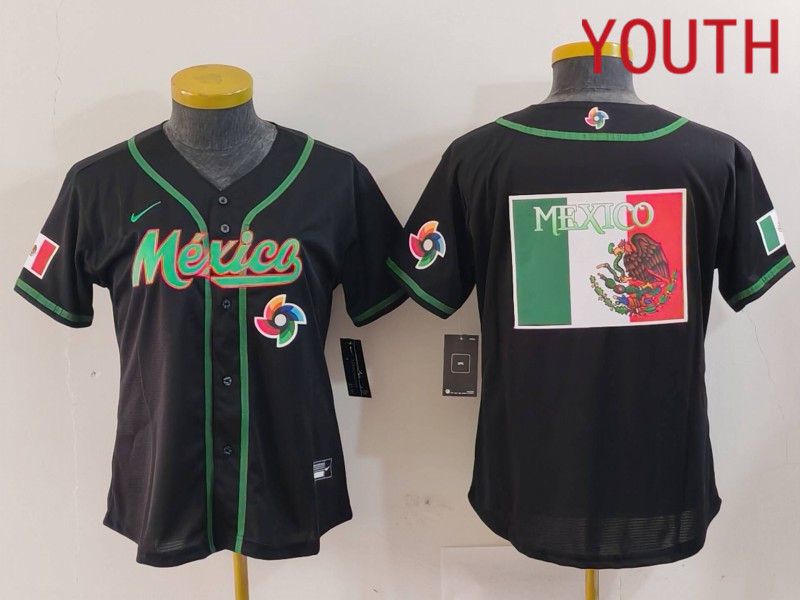 Youth 2024 World Cub Mexico Blank Black Nike MLB Jersey style 10